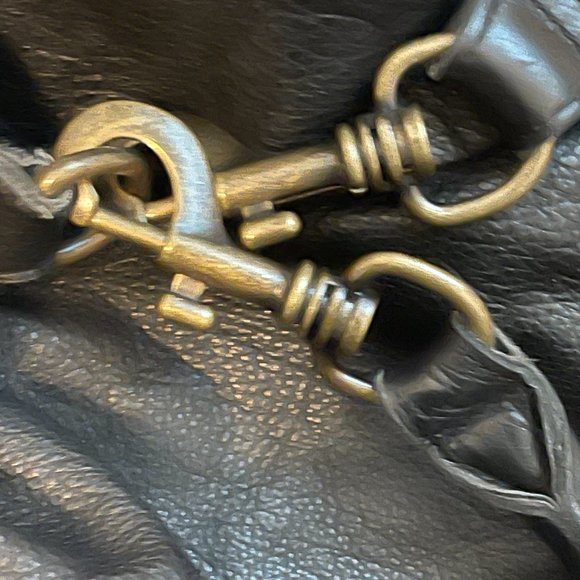 L.K. Liebeskind Berlin Black Leather Spacious Satchel Bag Convertible Crossbody - Picture 8 of 10